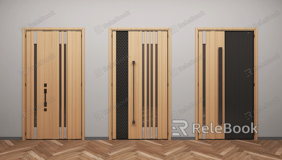 Modern swing door entry door model