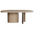 Modern Minimalist Wooden Dining Table Design With Black And Natural Wood Sleek Legs