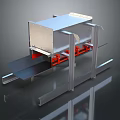 Industrial Conveyor Equipment With Metal Frame And Red Moving Components 3d model