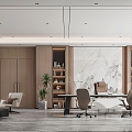 Light Luxury Simple Manager Office 3d model