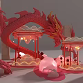 Enchanting Photo Check in Spot With Pink Dragon Clouds Pavilion And Stone Pillars