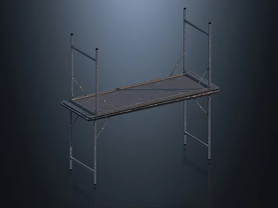 Sturdy Metal Scaffolding with Adjustable Frame and Platform for Construction Use 3d model