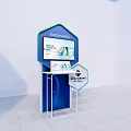 Public Facility Information Kiosk With Hexagonal Design And Digital Screen 3d model