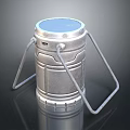 Silver Solar Powered LED Light With Handle For Outdoor And Indoor Daily Use
