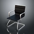 Modern Black Chair With Silver Metal Armrests And Sleek Contemporary Frame Design