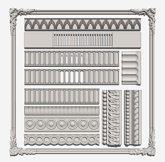 Jianou Corner Line Carved Corner Line 3d model