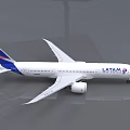 LATAM Passenger Airplane With White Fuselage Blue Red Tail And Engines