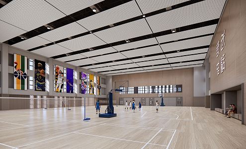 modern basketball stadium 3d model