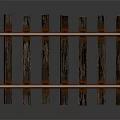 Railroad Track Structure With Wooden Sleepers And Metal Rails