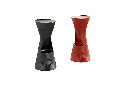 Modern Black and Red Bar Stools with Unique Sleek Design and Contemporary Style 3d model