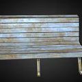 Classic Wooden Outdoor Bench Featuring Weathered Slatted Design And Sturdy Legs