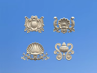Villa exterior wall exterior wall carved villa carved 3d model