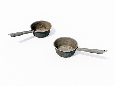 aluminum ladle old object 3d model