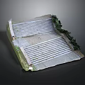 Realistic Outdoor Landscape Model With Tiered Stone Steps Green Foliage And Paved Ground
