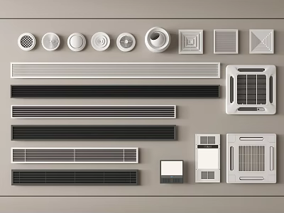 Various Types And Designs Of Air Conditioner Vents For Home Interiors 3d model