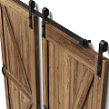 Wooden Barn Doors With Rustic Design Diagonal Braces And Panel Details 3d model