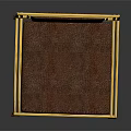 Modern Elegant Leisure Chair With Golden Frame And Brown Leather Upholstery