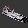 Modern Yacht Design With Cabin And Deck Elements 3d model