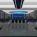 High Tech Modern Control Room Interior With Multiple Monitoring Screens And Workstations