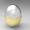 Egg Shaped Decorative Ornament Set With Silver And Gold Brushed Metal Finish For Home Accent