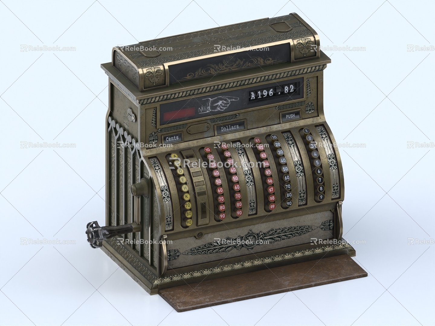 Old-fashioned Money Counter Old-fashioned Money Detector Old-fashioned Cash Register Cash Register Vintage Money Counter Old-fashioned Money Printing Machine 3d model