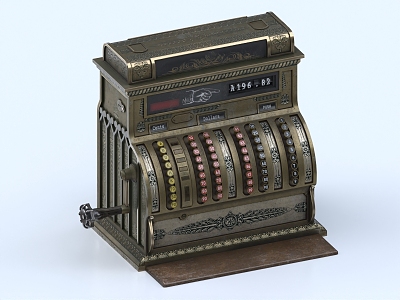 Vintage Money Counter Vintage Money Detector Vintage Cash Register Vintage Money Counter Vintage Money Printing Machine 3d model