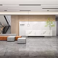 Modern Hall Simple Lobby Company Front Desk Front Desk Model Wall Company Lobby Company Office Lobby 3d model