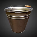 Industrial Equipment Heavy Duty Metal Bucket With Wooden Handle And Rigid Design