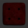 Square Red Top Black Upholstered Ottoman With Wooden Legs And Button Tufted Design