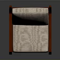 Stylish Wooden Chair Design With Mahogany Frame And Beige Padded Cushion Backrest