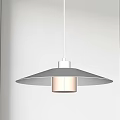 Modern White Pendant Light With Minimalist Double Layer Shade And Soft Glow 3d model