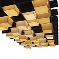 Elegant Luxury Chandelier Featuring Golden Brown Square Geometric Pattern for Modern Home Interior