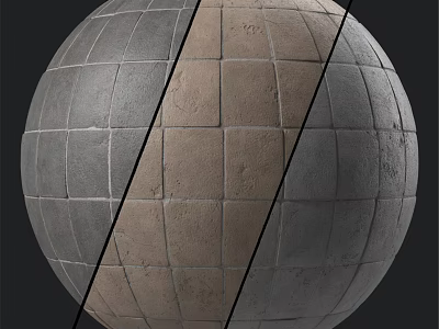 Building Components Display Segmented Sphere Design With Gray And Brown Textures 3d model