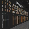 Wooden Panel Sample Display Background Wall With Various Textures And Color Options 3d model