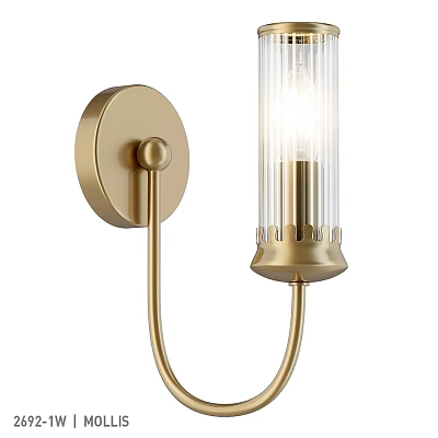 Elegant Brass Wall Sconce With Cylindrical Glass Shade And Modern Design 3d model
