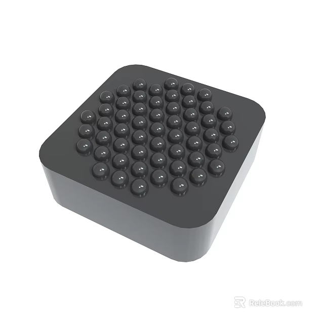 Gray Square Device With Circular Buttons Arranged On Top Surface 3d model