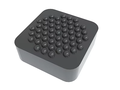 Gray Square Device With Circular Buttons Arranged On Top Surface 3d model