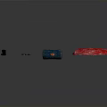 Still Life Tool Collection With Perforated Spatula Knife Hammer And Red Stop Sign