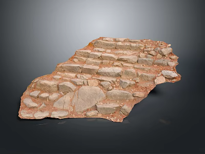 Realistic style South Korea stone ladder rock megalithic landform terrain stone gravel cliff stone natural landscape geological landscape 3d model