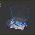 Open Red First Aid Kit With Medical Supplies Bandages And Scissors