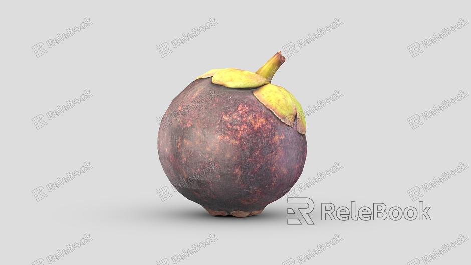 Mangosteen low poly mangosteen cartoon mangosteen cartoon fruit low poly fruit model