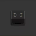 Modern Tech Inspired Black Square Decorative Ornament Set With Orange Line Accents And Yellow Stripes