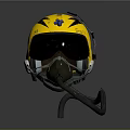 Yellow Eagle Emblem Helmet With Breathing Tube And Visor For Weapon Systems