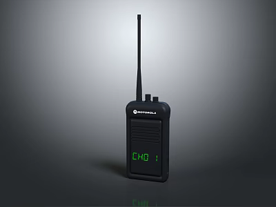 Black Wireless Motorola Doorbell With Antenna Screen Showing CH01 For Home Use 3d model