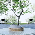Modern Tree Pool Landscape Tree Pool Seat 3d model