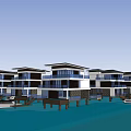 Modern Overwater Detached Villas With Private Swimming Pools And Boats