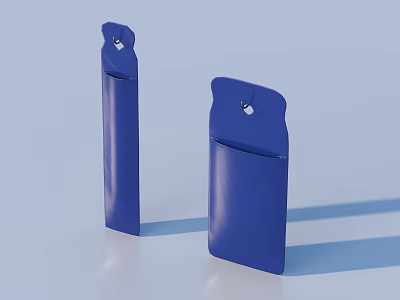 Blue Long Shaped Storage Pouch for Daily Use with Modern Design and Smooth Surface 3d model