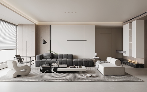 modern living room 3d model