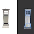 Modern Industrial Equipment With Vertical Grille Structure And Stable Base Foundation 3d model