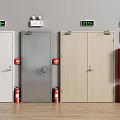 Fire Safety Equipment With Fire Doors Extinguishers Exit Signs And Cabinets
